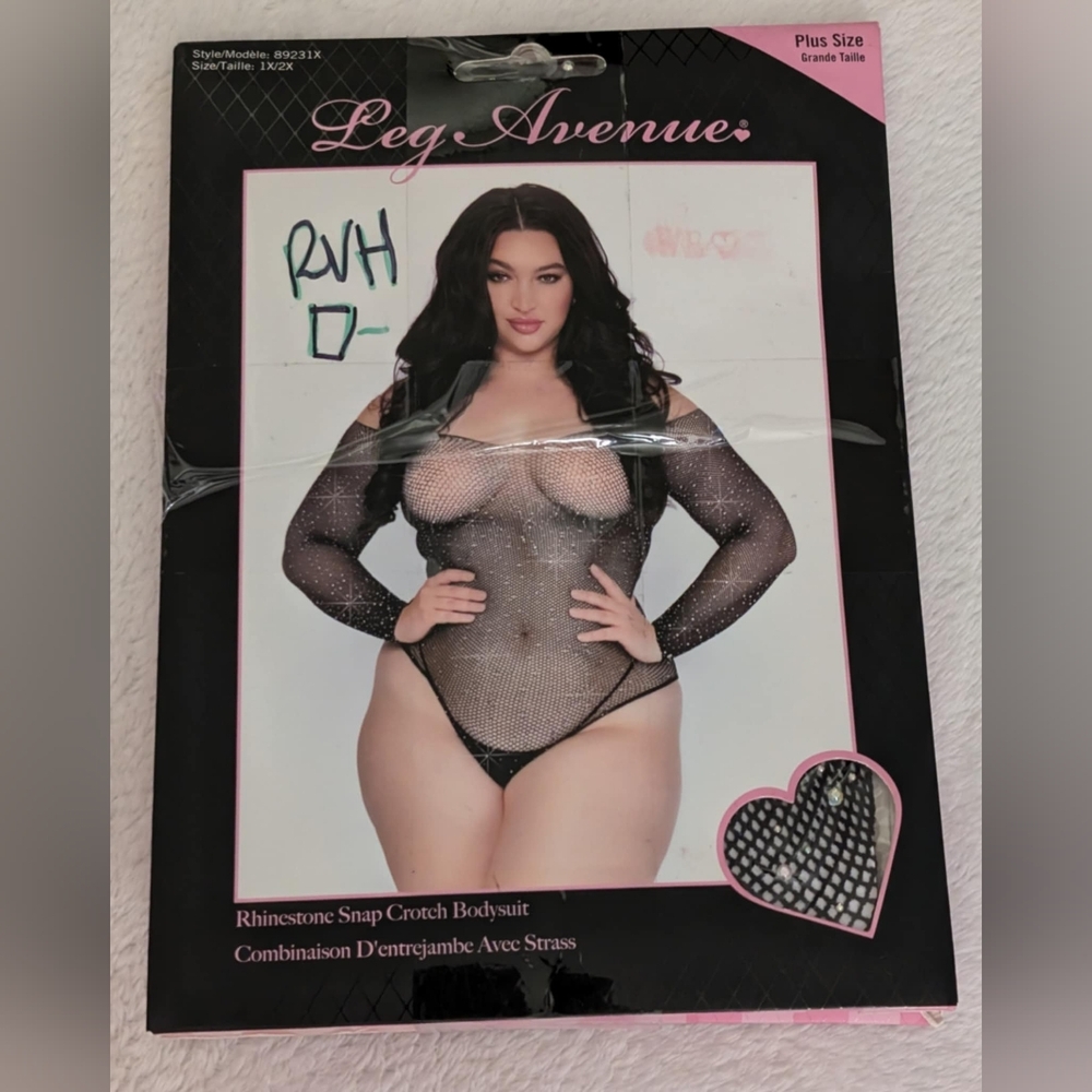 Leg Avenue Black Long Sleeve Bodysuit